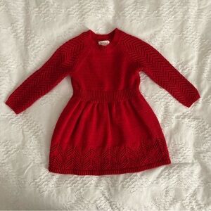 Cat & Jack Red Pointelle Sweater Dress 2T